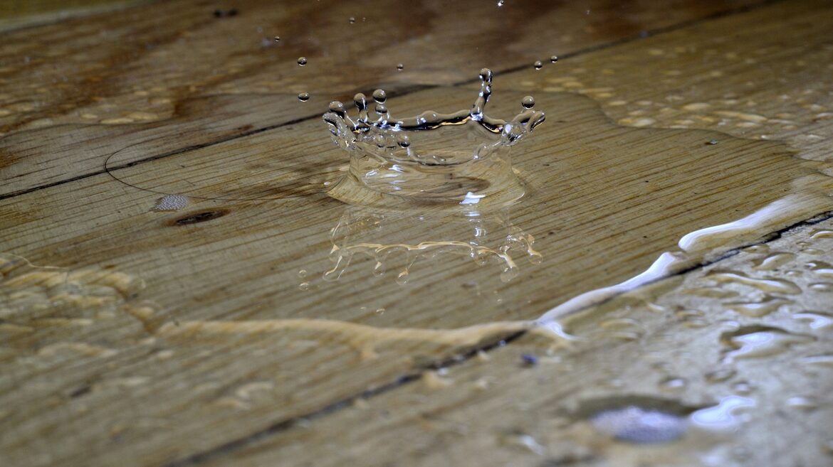 flooded wooden floor